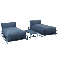 GARTENMÖBEL modularer Mixi 2er-Set, pazifikblau - Blau, Textil - Oviala