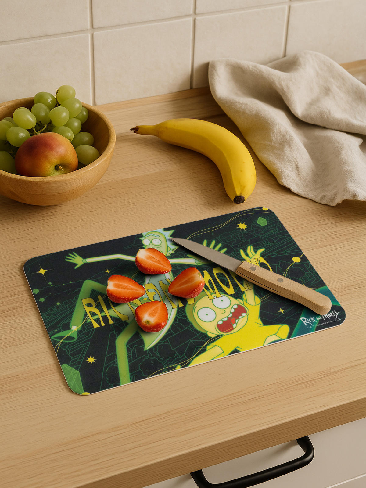 BRETTCHEN Rick and Morty Schwarz 14,5 x 23,5 cm - Schwarz, Kunststoff (14.5/23.5cm) - United Labels