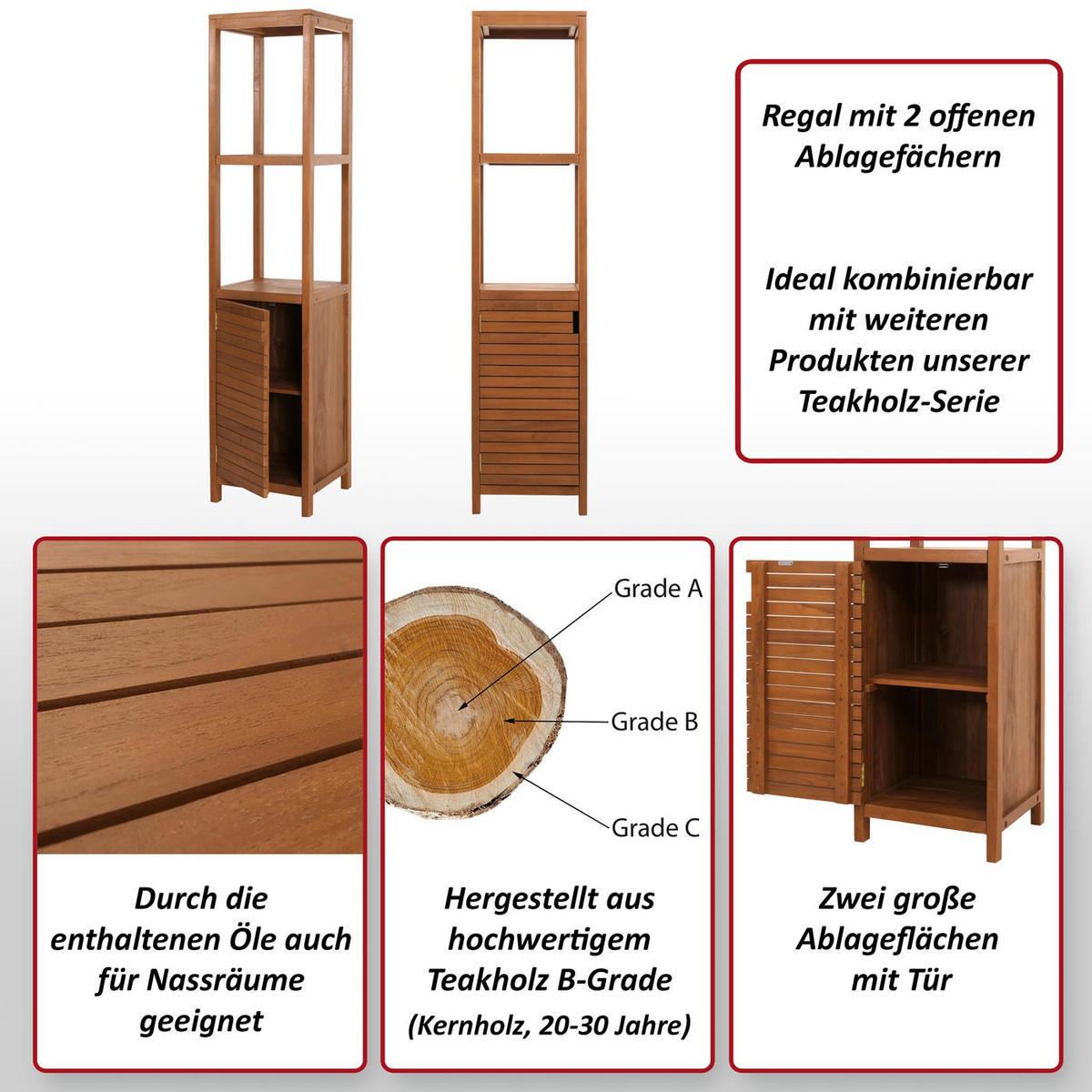 REGAL Braun - Braun, Holz (40/180/40cm) - MCW