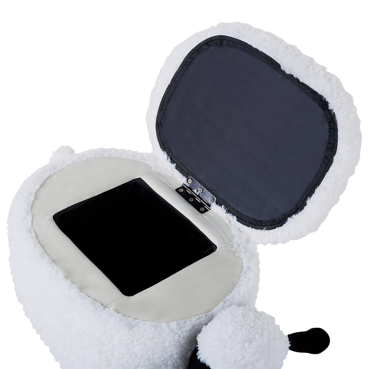 TIERHOCKER Sheep 35/55/40 cm - Weiß, Kunststoff/Textil (55/40/35cm) - Beliani