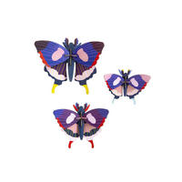 WANDDEKO Kühnes Faltersset 19/9 cm - Blau/Multicolor, Wellpappe (19/9/15cm) - KUNSTLOFT