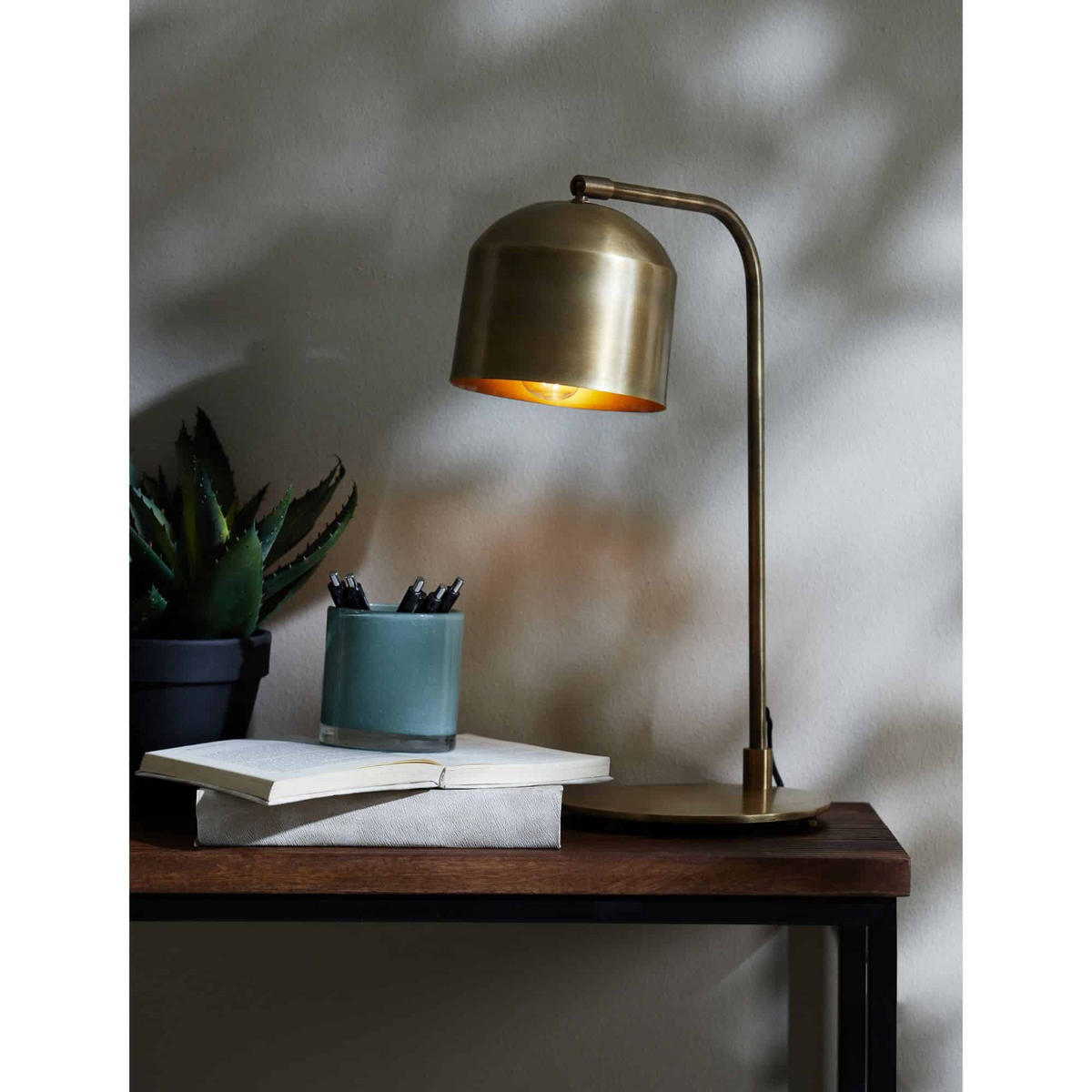 SCHREIBTISCHLAMPE Aleso Bronze Ø32/48 cm - Bronzefarben, Metall (32/20/48cm) - Light & Living