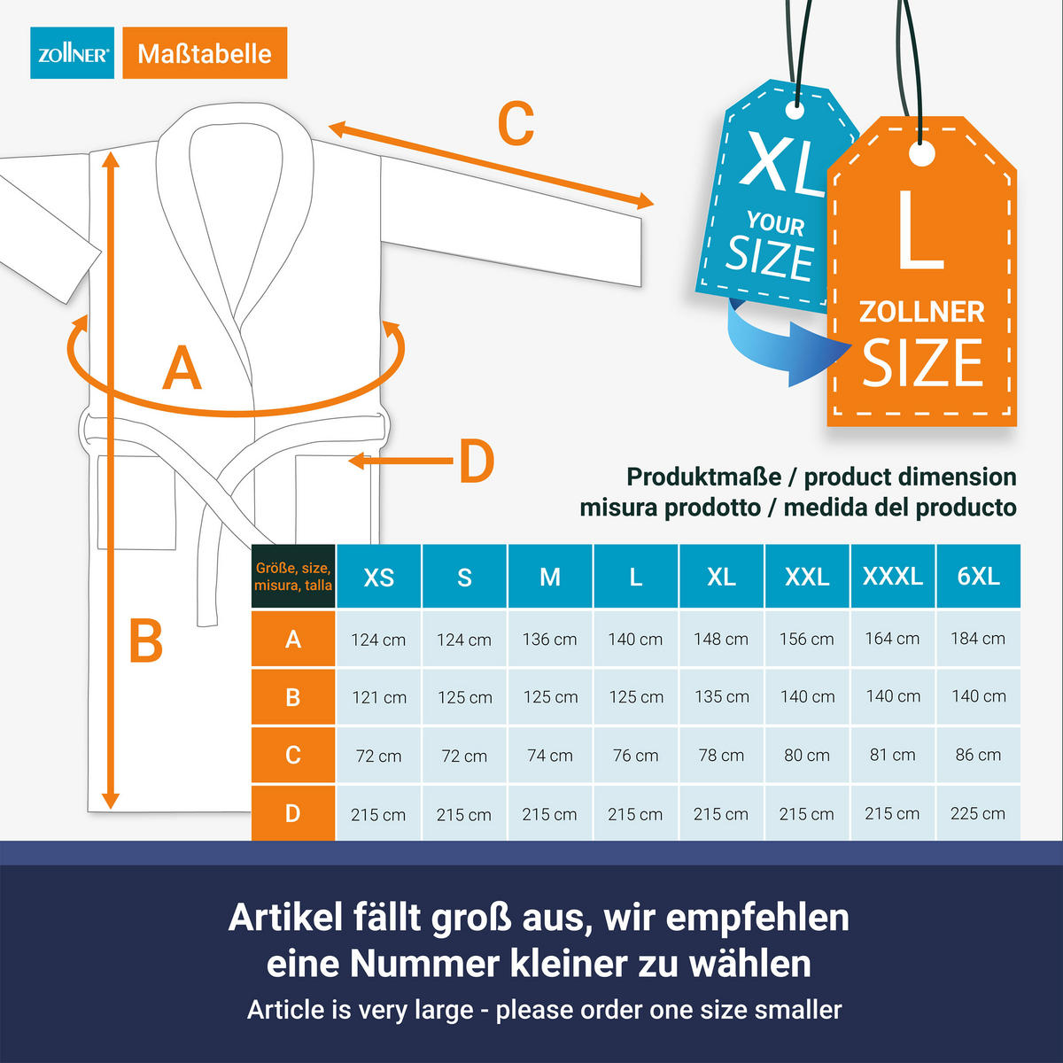 BADEMANTEL, XXL, 50% Polyester, 50% Baumwolle, Beige - Creme, Textil (XXLnull) - Zollner