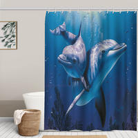 DUSCHVORHANG Polyester 180 x 180 cm wasserdicht schimmelresistent mit Haken fürs Badezimmer Schlafzimmer - Blau, Kunststoff (180/180cm) - MCBOSON