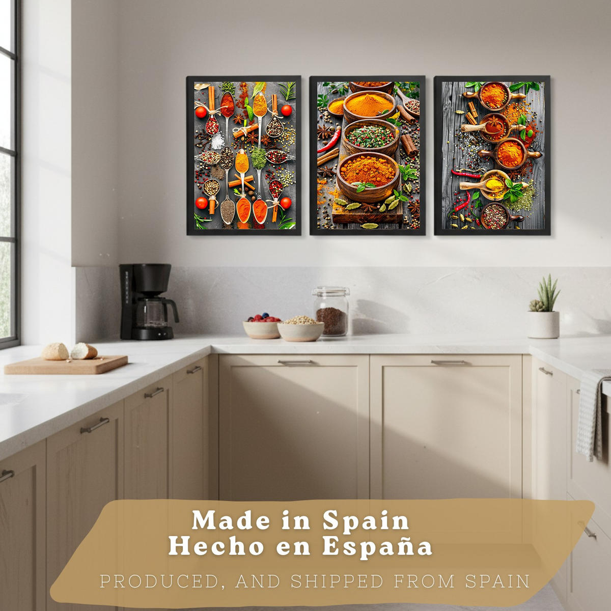 PLAKAT Sada 3 Bylinky A3 Černý rám - černá, papír (29.7/1/42cm) - Nacnic