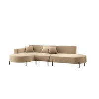 ECKSOFA Valencia - Hellbraun, Holzwerkstoff/Textil (321/165cm) - Fun Möbel