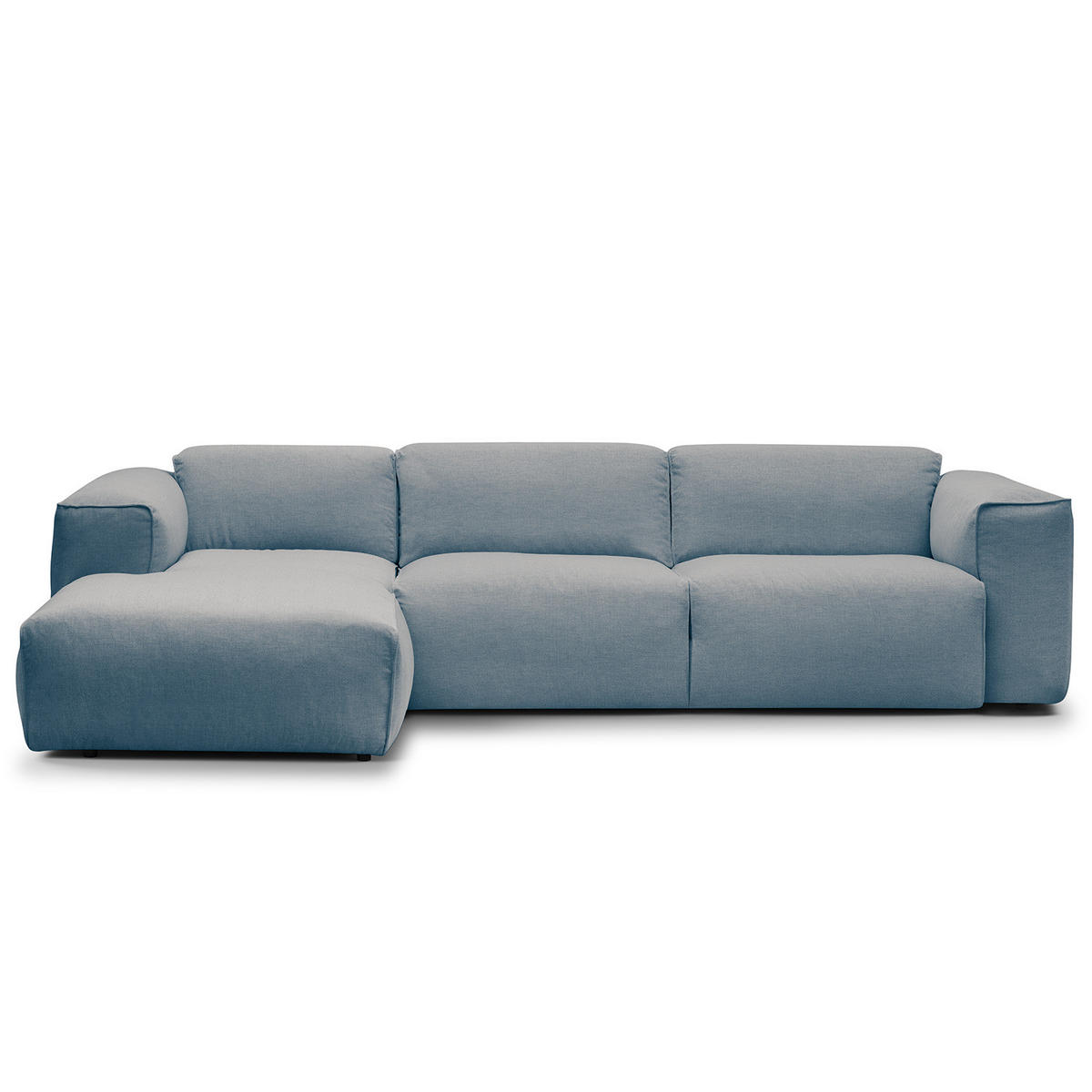 3-SITZER ECKSOFA mit Longchair - Blau/Schwarz, Kunststoff/Textil (284/173cm) - home24