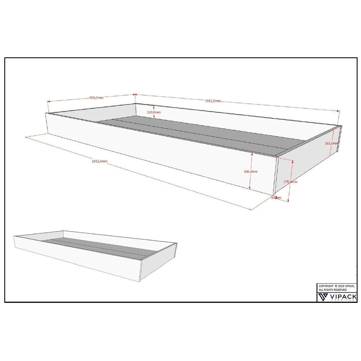 ETAGENBETT Kelci 2x90x200 mit Bettschublade Leiter Buche massiv natur - Buchefarben, Holz (90/200cm) - 58aufmkessel