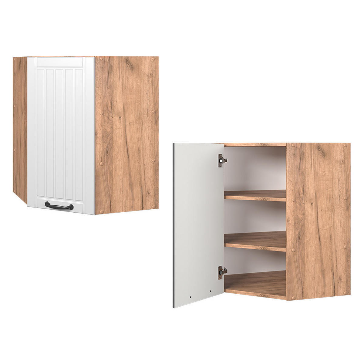 ROHOVÝ VĚŠÁK NA STĚNU Fame-Line Bílý venkovský dům - bílá/medově dubová, kompozitní dřevo (57/72/34.1cm) - Vicco