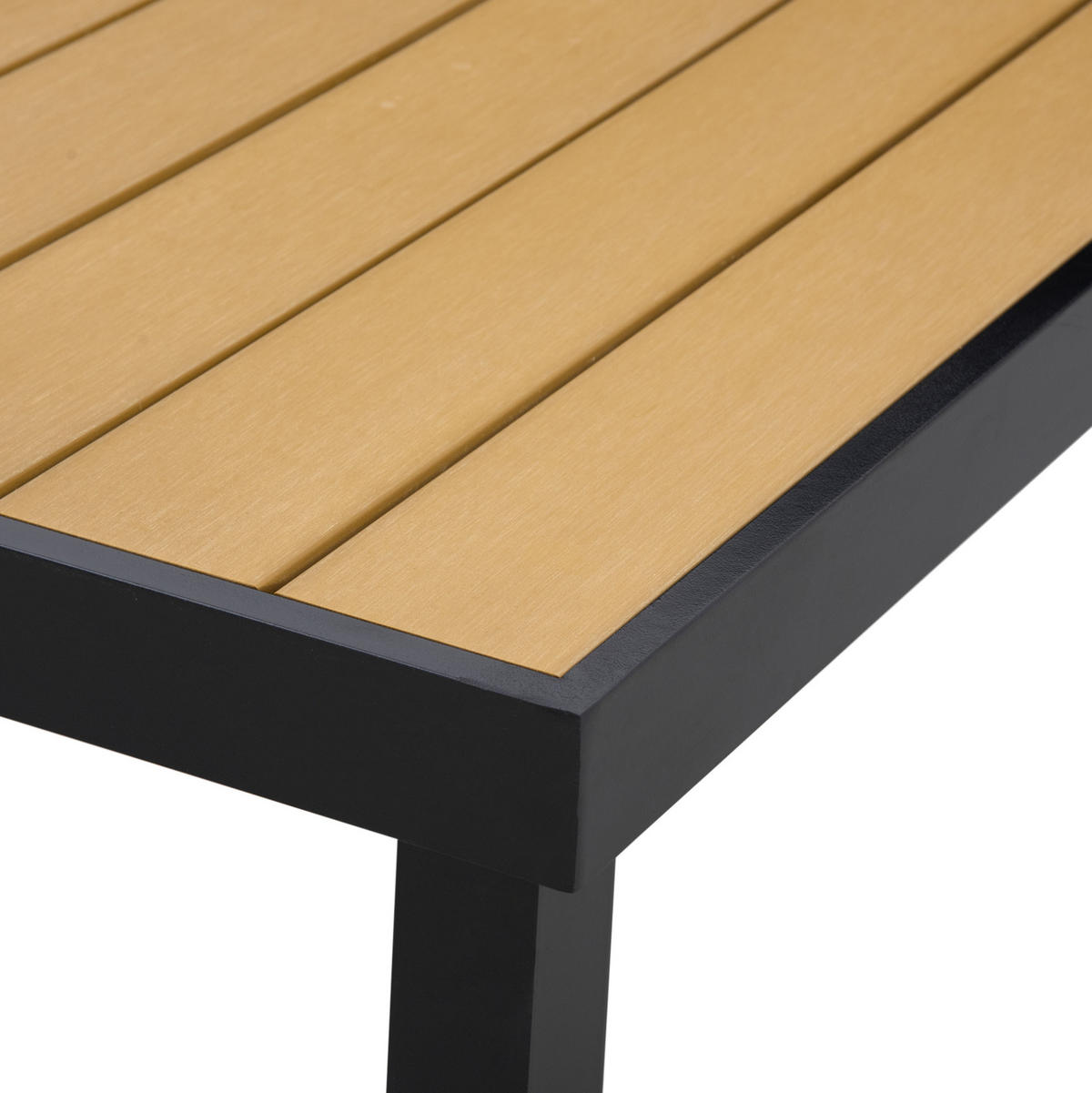 GARTENTISCH 190/90/74 cm für 8 Personen mit Holzoptik-Tischplatte und Aluminiumrahmen, Natur - Naturfarben, Metall (190/90/74cm) - Redom