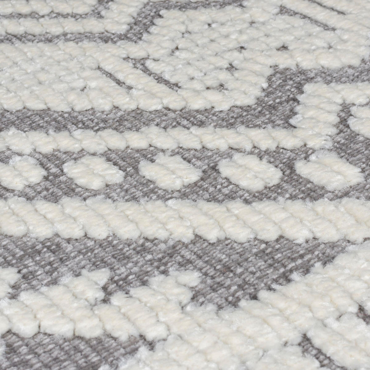 TEPPICH Geo-Muster, maschinenwaschbar, robust OTTER GREG, Grau 80x160 cm - Grau, Textil (80/160cm) - KADIMA DESIGN