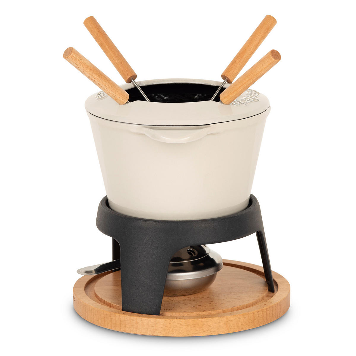 FONDUE-SET MONT JOLY Beige, für 4 Personen, 1,2L - Beige, Metall (20/20/20cm) - La Fonderie 1890