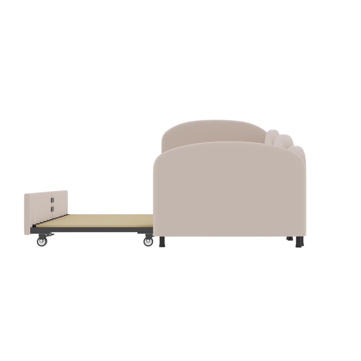 KINDERBETT 90/200 cm pink Blumendesign mit Stauraum - Rosa, Textil (90/200cm) - OKWISH