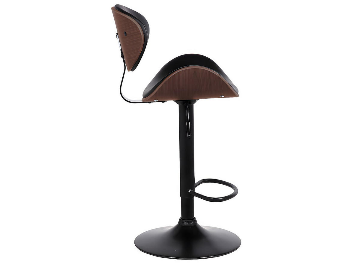 BARHOCKER 2er-Set höhenverstellbar - Kunstleder und Metall - Nussbaumfarben & Schwarz - MONTENEGRO - Dunkelbraun/Schwarz, Leder (49.5/111/46cm) - Vente-Unique