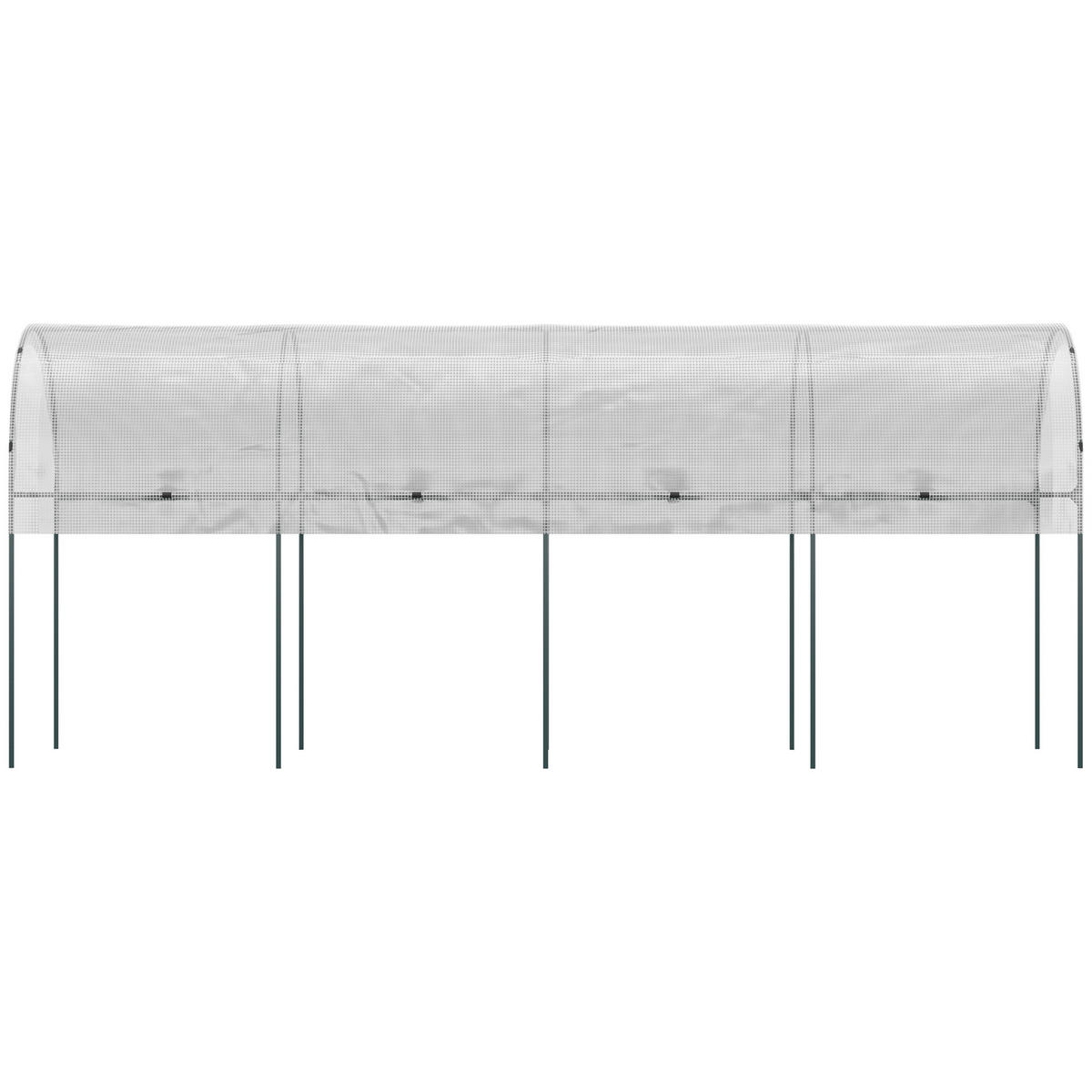 TOMATENGEWÄCHSHAUS, Winddichtes Foliengewächshaus, für Garten Balkon, Stahl, PE, Weiß - Weiß, Kunststoff/Metall (120/170/400cm) - Outsunny