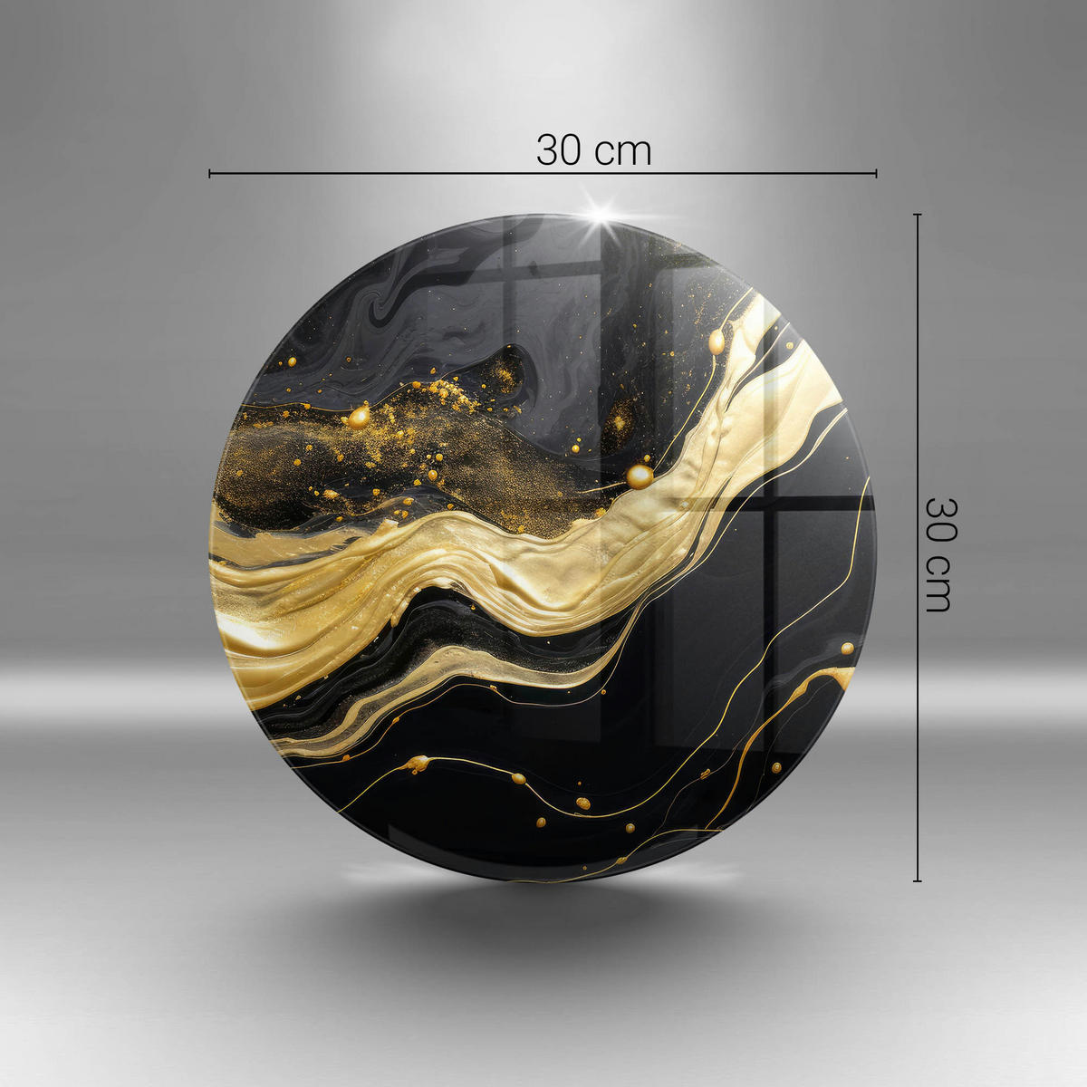 GLASPLATTE Ø 30 cm Elegante Abstraktion - Kirschbaumfarben, Glas (30/30cm) - Wallfluent