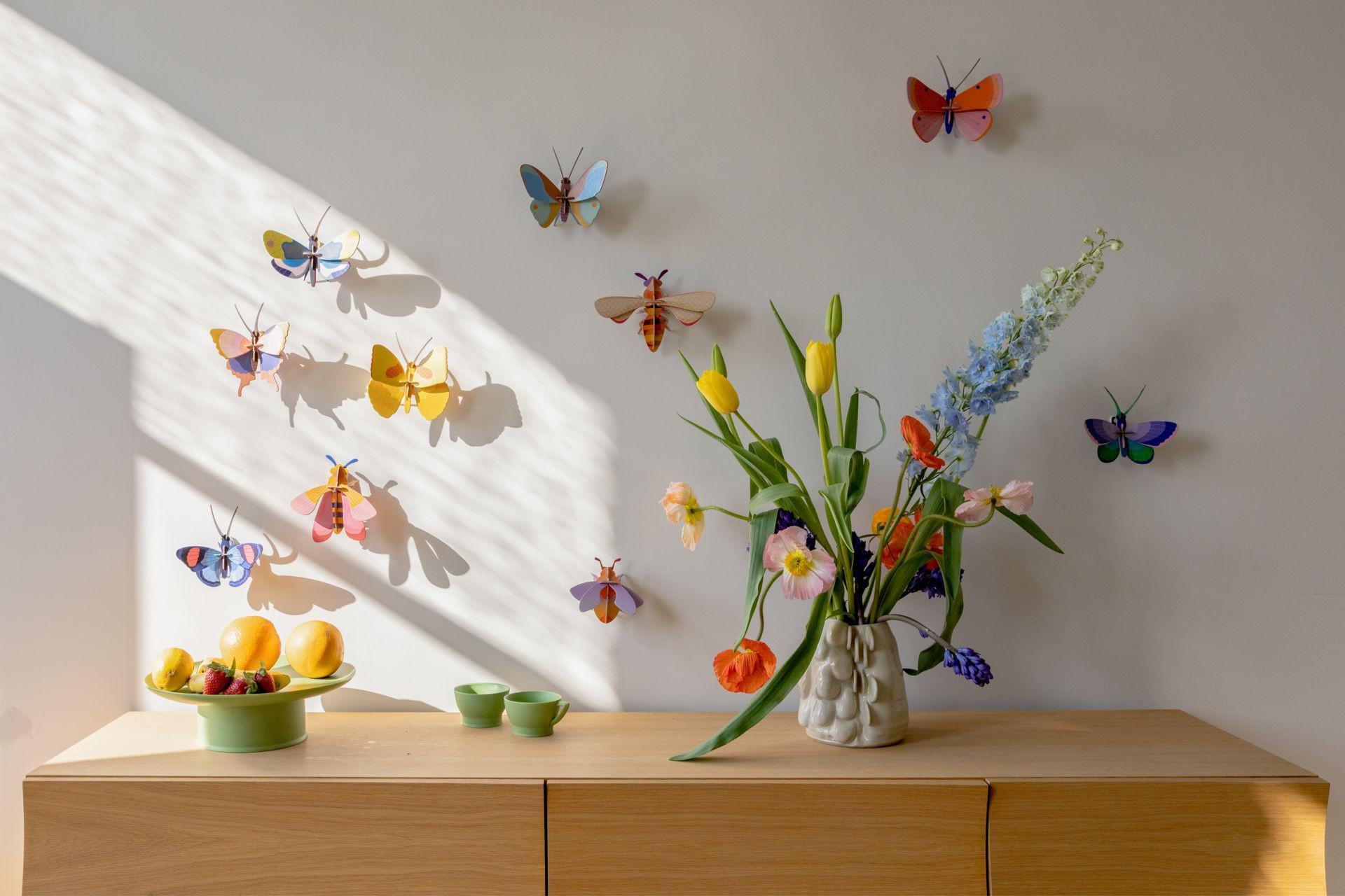 WANDDEKO Leuchtender Flügel 5.5/12 cm - Multicolor, Wellpappe (5.5/12/15cm) - KUNSTLOFT