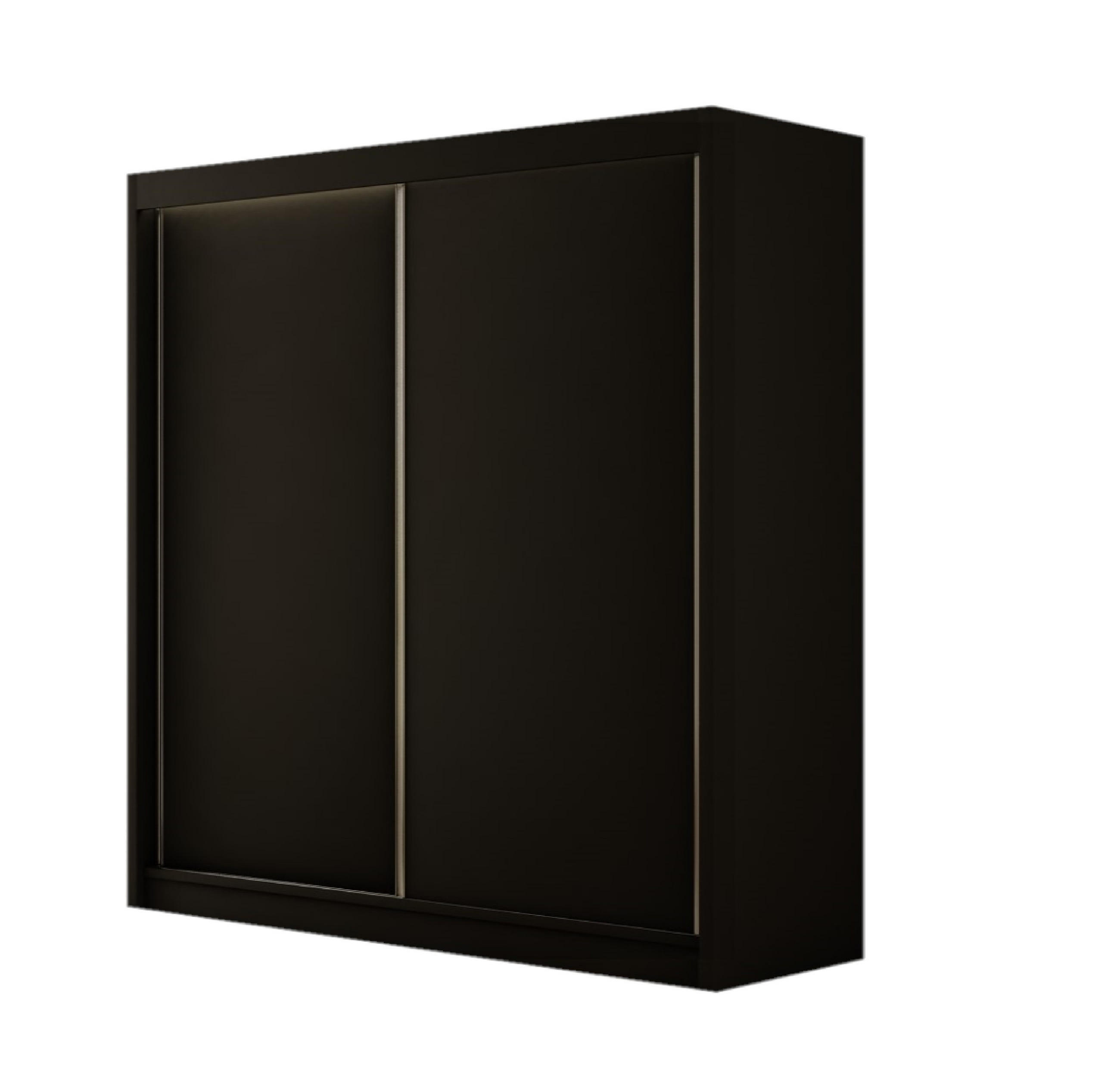 SCHWEBETÜRENSCHRANK Saturn 120 cm 2-türig, schwarz - Schwarz, Kunststoff (120/215/61cm) - Margaret Hadas24