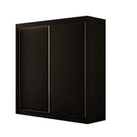SCHWEBETÜRENSCHRANK Saturn 120 cm 2-türig, schwarz - Schwarz, Kunststoff (120/215/61cm) - Margaret Hadas24
