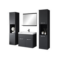BADMÖBEL-SET Montreal XL - Graphitfarben, Holzwerkstoff (30/132/30cm) - MIRJAN24
