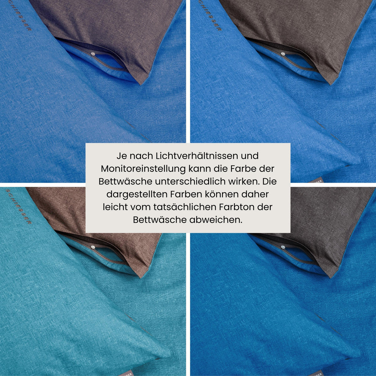 BETTWÄSCHESET Doubleface - Renforcé - 2-teilig - 155 x 220 cm - Blau-Dunkelgrau - Blau/Dunkelgrau, Textil (155/220cm) - SCHIESSER