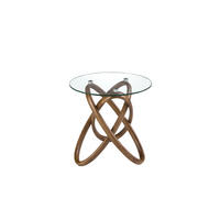 ECKTISCH Glas Walnuss 55/55/50 cm - Transparent/Walnussfarben, Glas (55/55/50cm) - ANGEL CERDA
