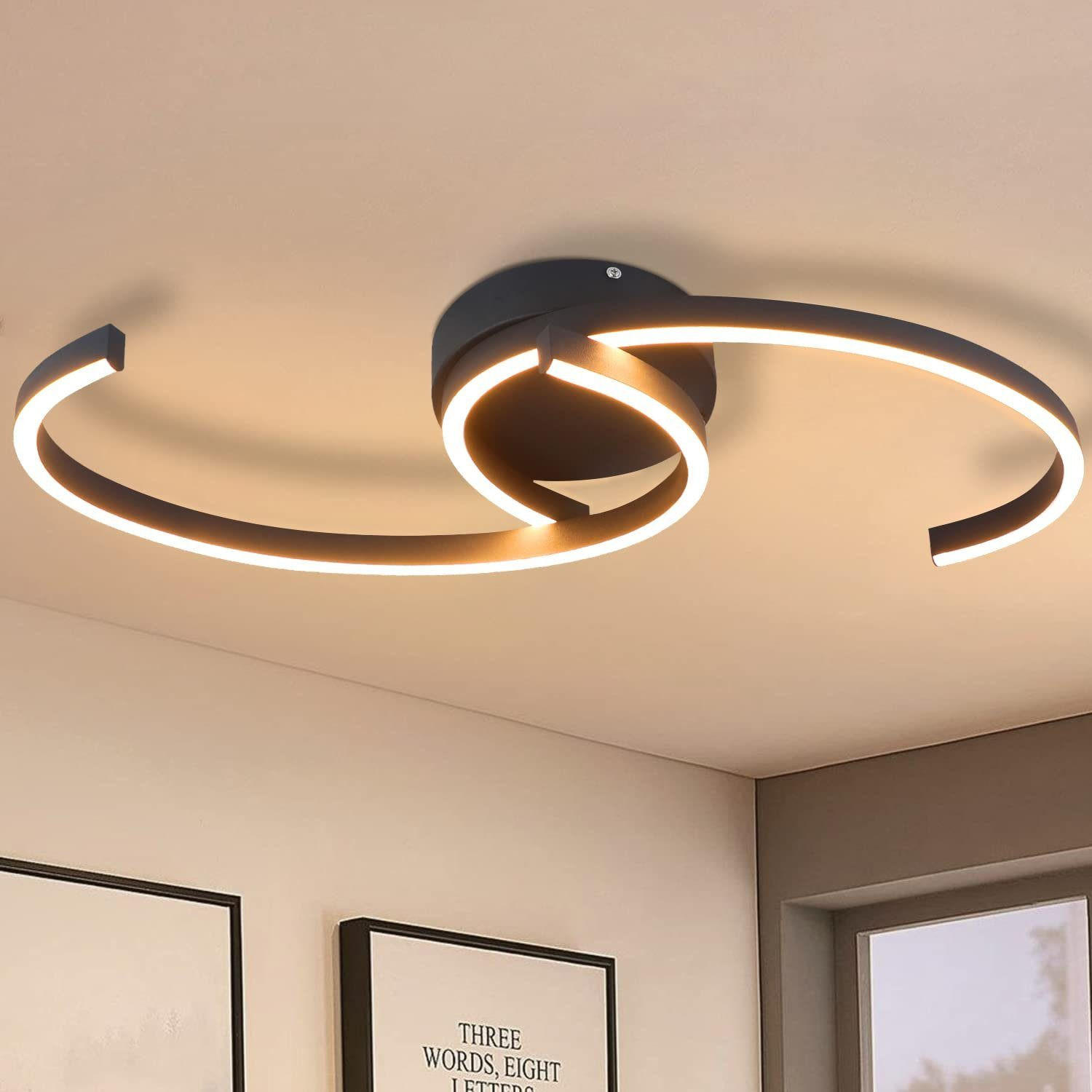 LED-DECKENLEUCHTE Oliver 60/16/9 cm - Schwarz, Metall (60/16/8cm) - ZMH