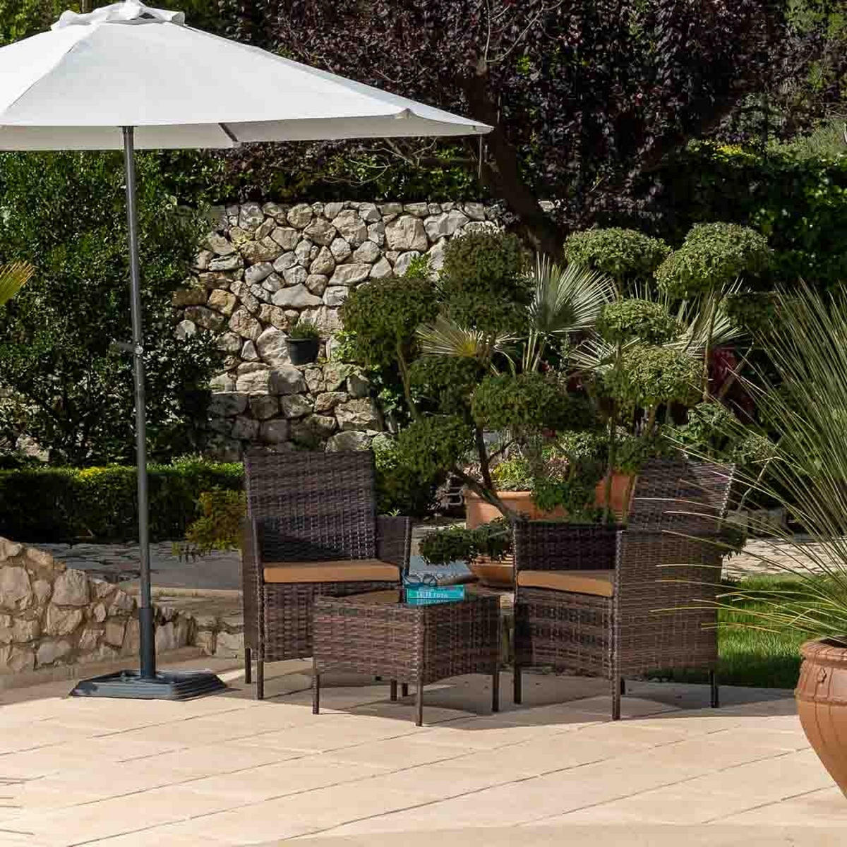 GARTENMÖBEL 3er-Set, braun - Braun, Naturmaterialien - Wanderlust