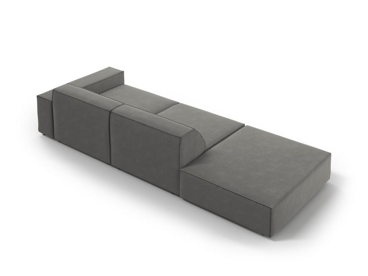 SOFA Jodie aus Samt hellgrau 3 Sitzplätze - Hellgrau, Textil (262/70/102cm) - Micadoni