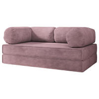 BETTSOFA ALVIO aus Schaumstoff Cordstoff Lila Schlaffunktion - Lila, Textil (170/68/80cm) - MASSENO