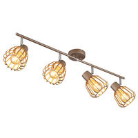 LED DECKENLEUCHTE OLIN Metall Braun, 4-flammig, L 80 cm - Braun, Glas (80/12.5/17.5cm) - Globo Lighting
