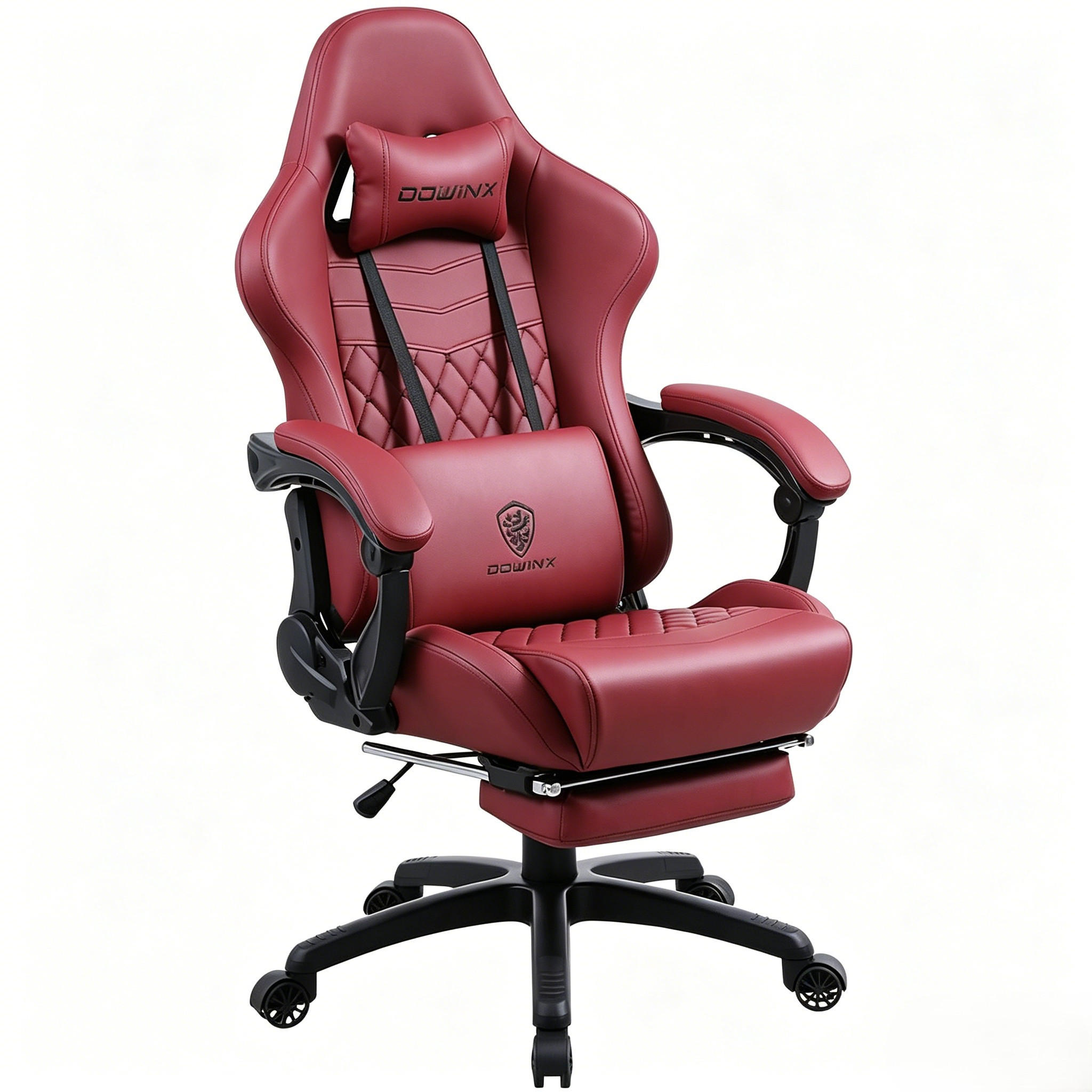 GAMING-STUHL Ergonomisch Verstellbarer 90°-170° Für Homeoffice/Gaming - Rot, Leder (60/115/60cm)