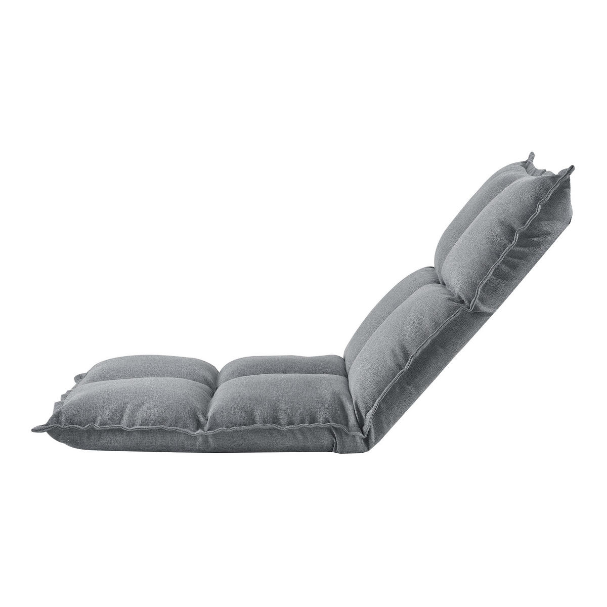 BODENSTUHL-SET 2 TLG. Deinze - Hellgrau, Textil (110/11/55cm) - [en.casa]