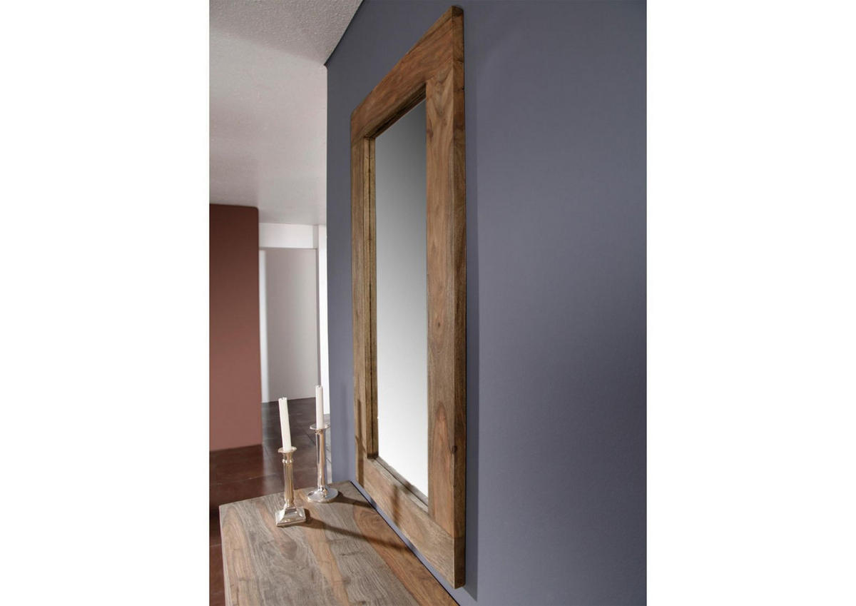 SPIEGEL Sheesham 115x3x60 grau geölt NATURE GREY #01 - Grau, Holz (115/60/3cm) - Massivmoebel24