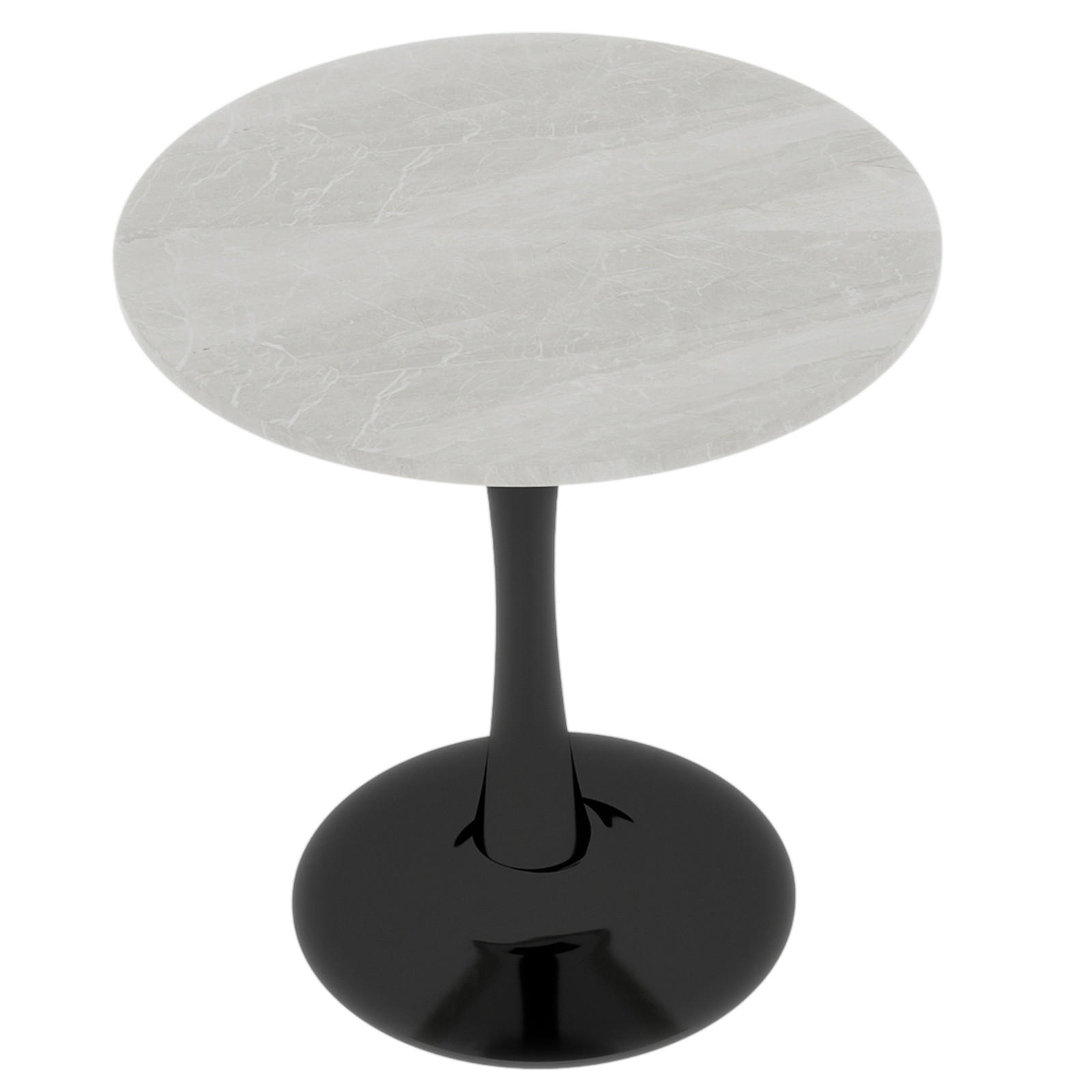 BARTISCH Ø70/75 cm mit Marmorplatte DE-39975 Schwarz - Schwarz, Metall (70/70/72cm) - ComfortXL