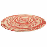 JUTETEPPICH rund, braun, D120x1 cm - Rot/Naturfarben, Naturmaterialien (120/120cm) - Wanderlust