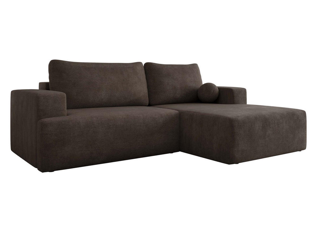 ECKSOFA Mivo, Seite: Rechts - Wengefarben/Schwarz, Holz/Kunststoff (266/163cm) - MIRJAN24