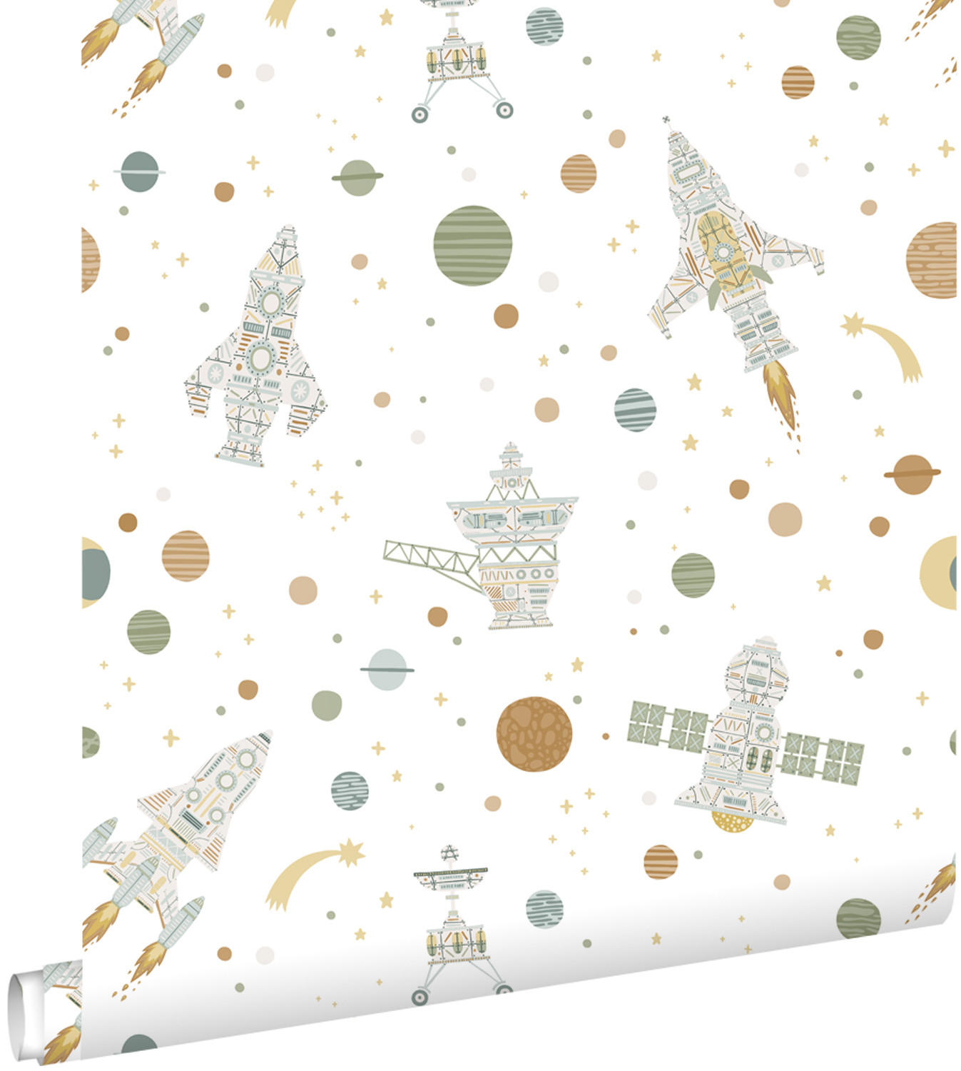 TAPETE Weltraum 50 x 900 cm - Weiß, Papier (50/0.1cm) - ESTAhome