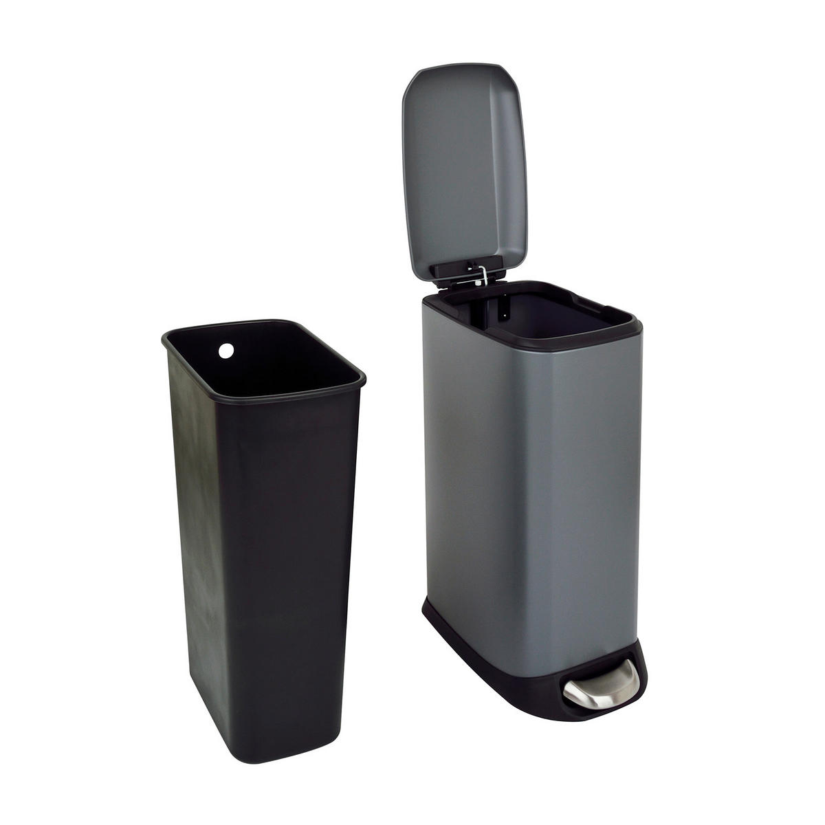 MÜLLEIMER TS20 20l Grau - Grau, Metall (23.5/55.5/42cm) - SVITA