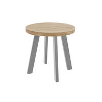 ESSTISCH SOPHIA - Beige/Silberfarben, Holz/Metall (100/100/78cm) - SAM