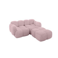 ECKSOFA modulares Sofa Rechts Miko-L1 214x205x75 Rosa Cord - Schwarz/Rosa, Holzwerkstoff/Kunststoff (214/205cm) - ALTDECOR
