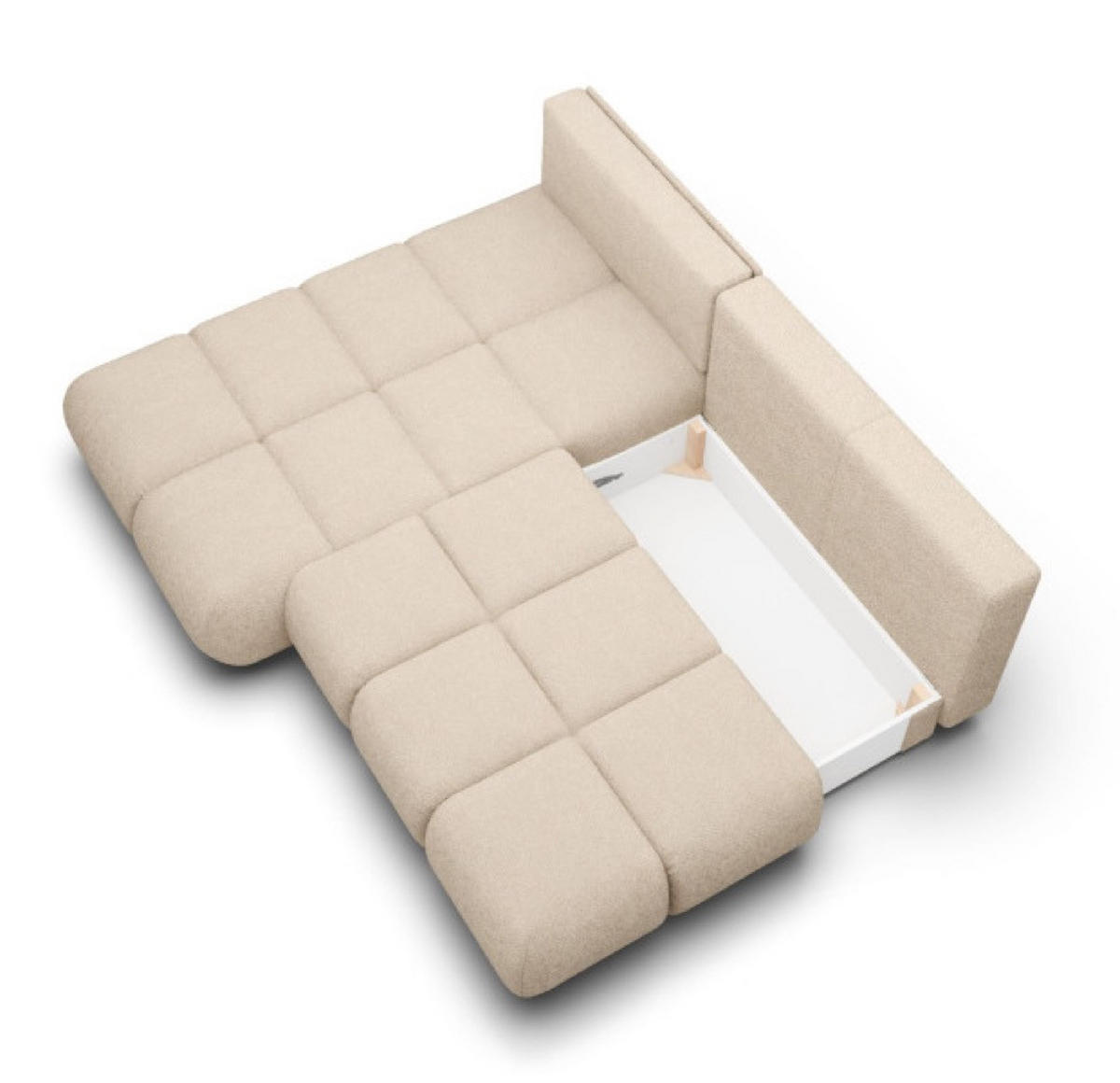 ECKSOFA Beige MILA Ausziehbar Ohne Armlehnen Links - Beige, Textil (230/177cm) - Sepro Meble