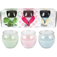 DUFTKERZEN "Romantic" Blume, Rose, Lavendel 3er-Set - Multicolor, Naturmaterialien (6cm) - HS Candle