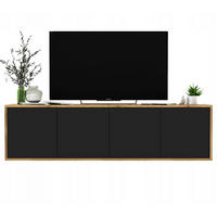 TV-SCHRANK Apollo2 Eiche wotan Schwarz Matt 150 cm - Schwarz, Holzwerkstoff (150/39/35cm) - Meble Lindner