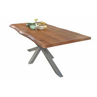 ESSTISCH CALI - Silberfarben/Braun, Holz/Metall (100/220/77cm) - SAM