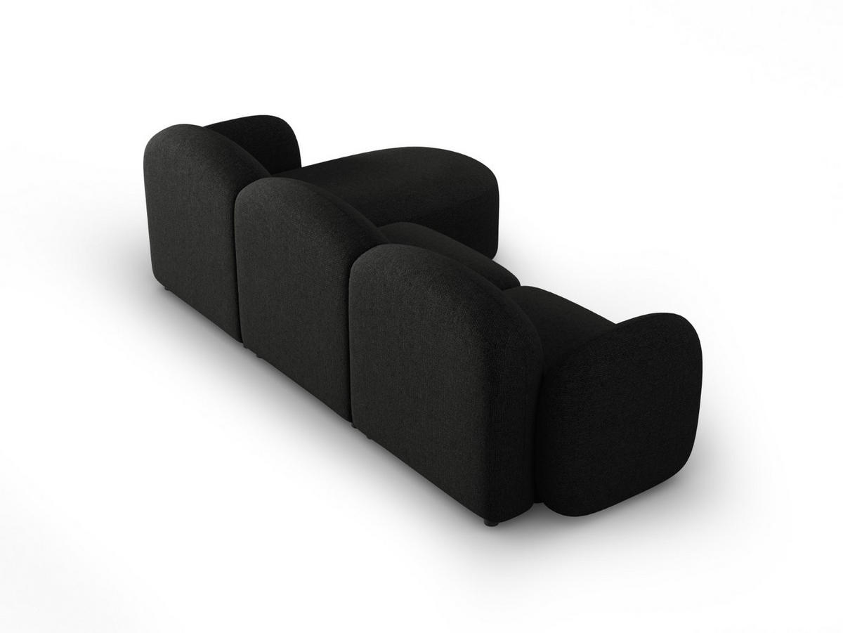 ECKSOFA links Blair aus Chenille-Stoff mischung schwarz 4 Sitzplätze - Schwarz, Textil (155/272cm) - Micadoni