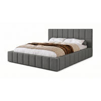 POLSTERBETT 180x200 cm, Alma, Doppelbett mit Bettkasten, Lattenrost aus Holz, Velourstoff, Dunkelgrau - Dunkelgrau, Holz/Kunststoff (180/200cm) - Marpur