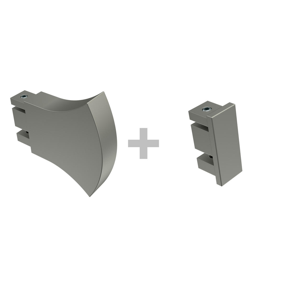 GARDINENSTANGE INNENLAUF Smartline Conex 360 cm (geteilt in 2 x 180 cm), 3-läufig, 14x35 mm Edelstahl-Optik - Edelstahlfarben, Metall (360cm) - INTERDECO