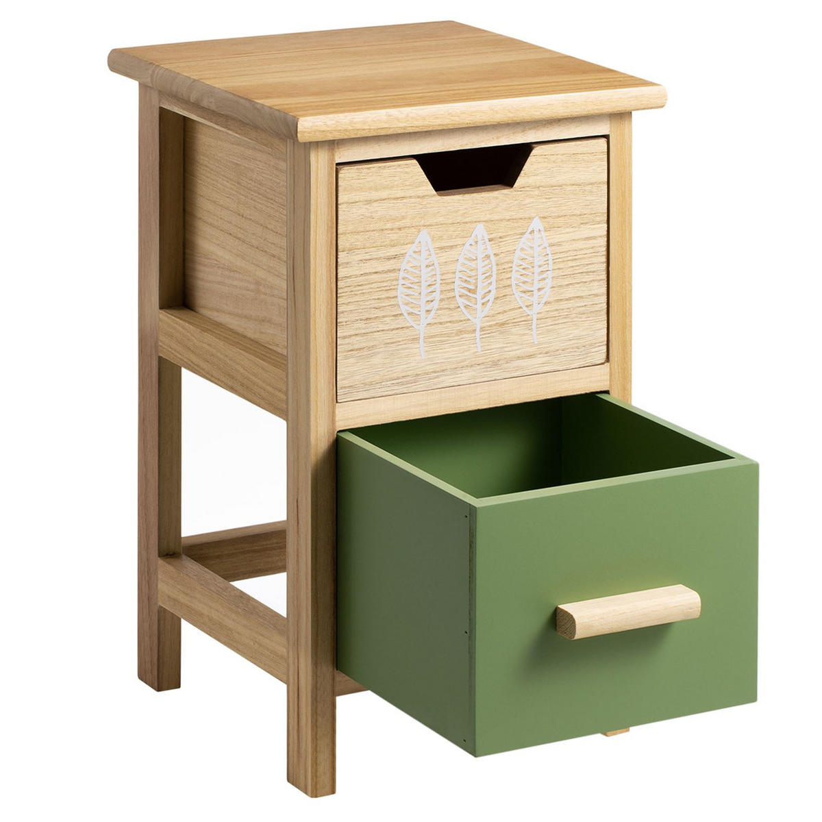 KOMMODE ESTA - Naturfarben/Grün, Holzwerkstoff (25/42/25cm) - CARO-Möbel