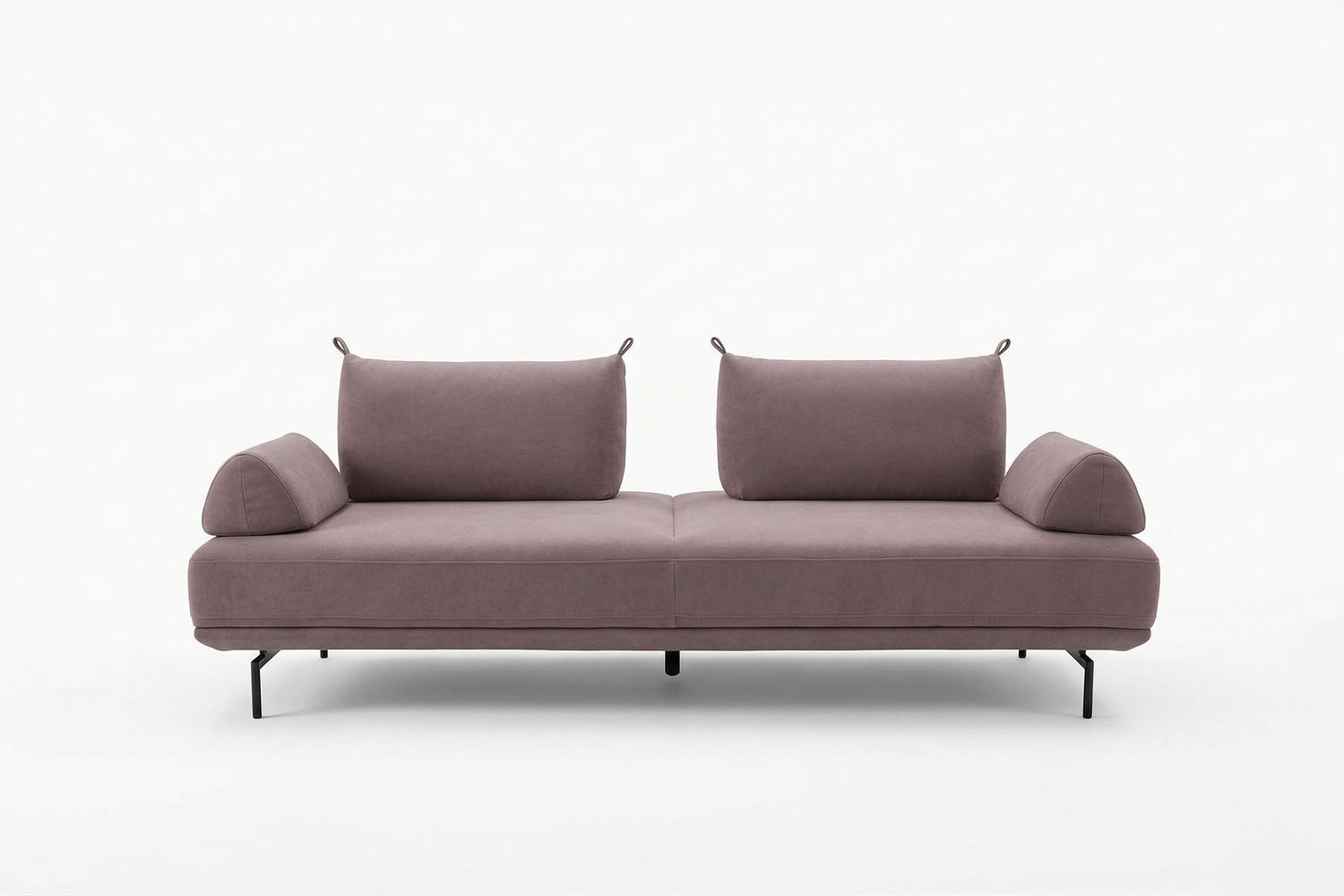 SCHLAFSOFA CANE Violett Webstoff - Violett/Schwarz, Textil/Metall (210/80/100cm) - KAWOLA